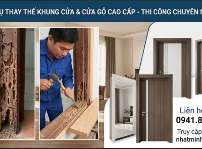 Thay Khung Cửa Gỗ Mối Mọt Tại Nhà Bè Bằng Khung Nhựa Composite