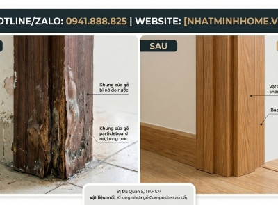 THAY KHUNG CỬA GỖ MỐI MỌT, ẨM NỞ TẠI QUẬN 5 – GIẢI PHÁP TRIỆT ĐỂ BẰNG KHUNG NHỰA COMPOSITE