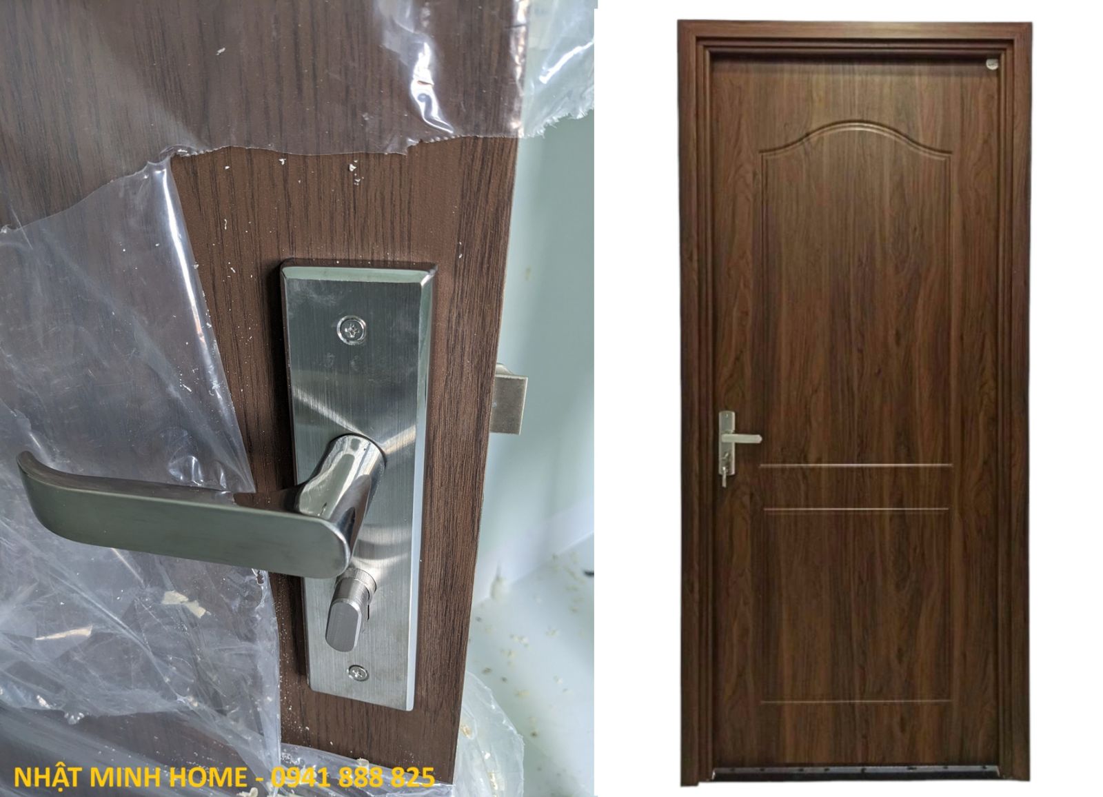 304 stainless steel lever handle lock for wood-grain plastic door