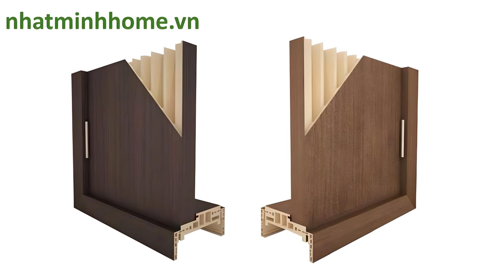 cánh cửa đúc nguyên tấm, bên trong dạng ống trụ rỗng