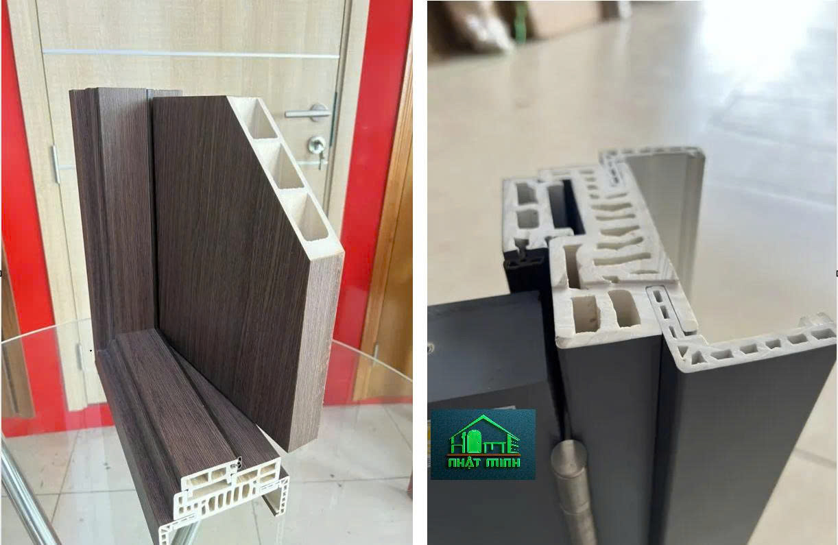 mặt cắt cấu tạo cửa nhựa composite