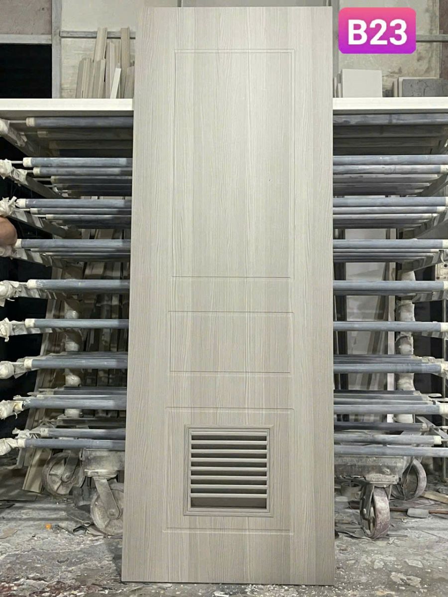 Mẫu mới màu B23, cửa nhựa nhà vệ sinh gắn ô lá sách
