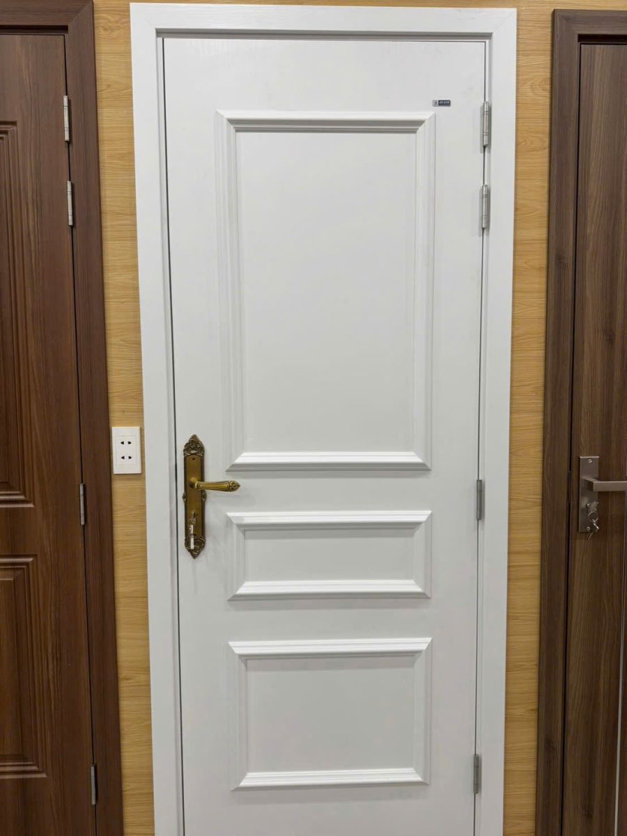 cửa nhà vệ sinh nhựa ốp phào chỉ nổi cổ điển