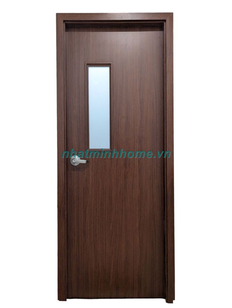 Cửa Nhựa Gỗ Composite Koss Mẫu Phảng Ô Kính MÀu Q