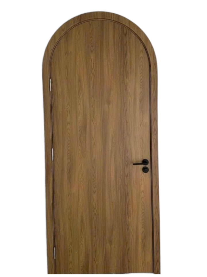 Mẫu cửa vòm cong gỗ công nghiệp MDF melamine với vân gỗ tự nhiên