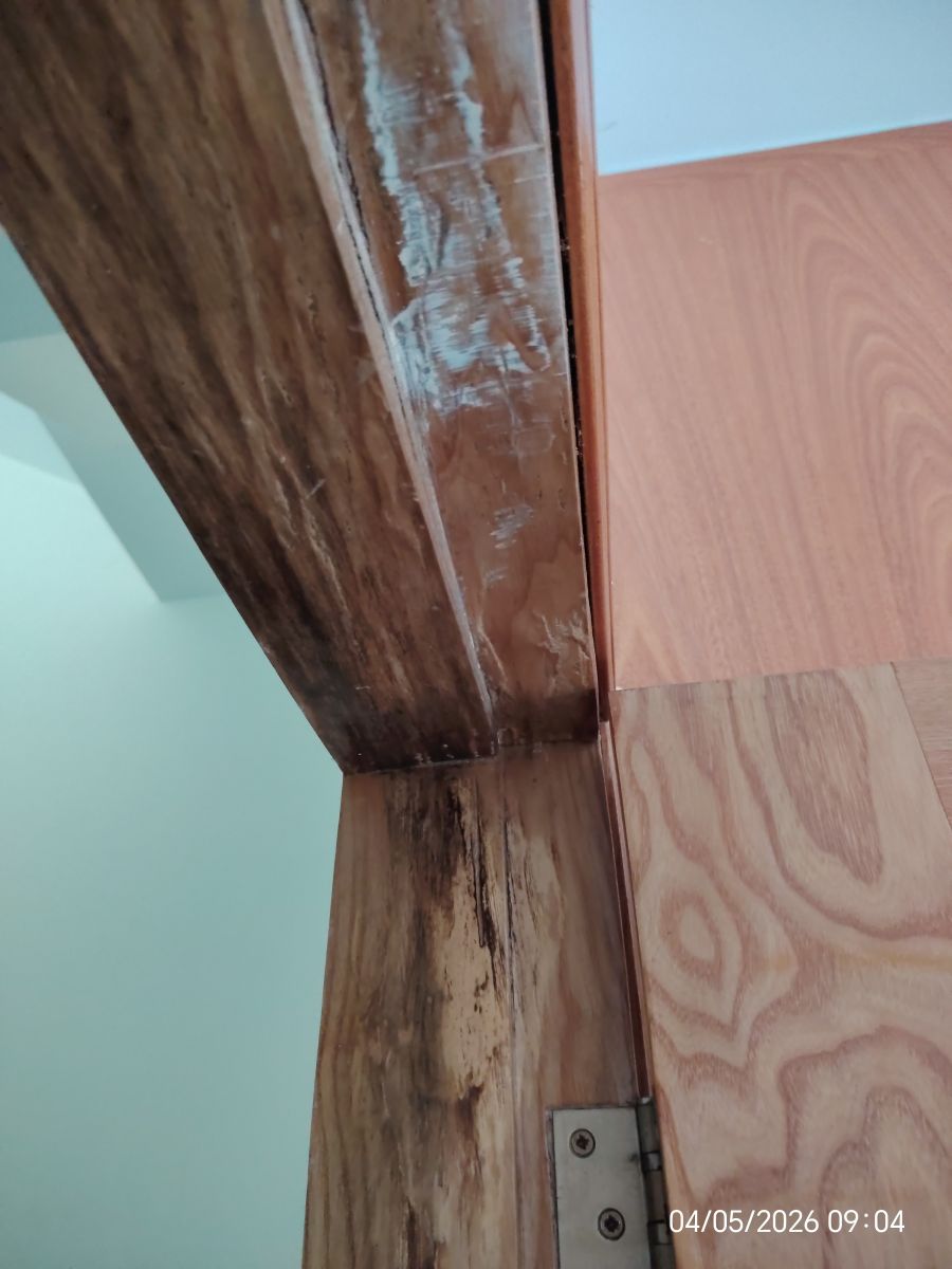 khung cửa bị mối mọt hư hại trầm trọng tại KĐT Vạn Phúc