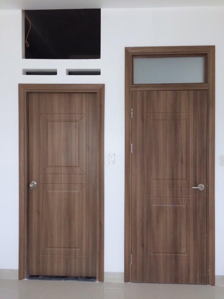 korean plastic single leaf door with fixed glass panel 900x2400