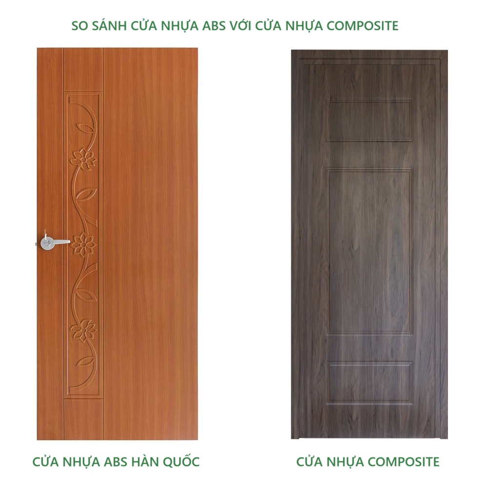 hình dáng cửa nhựa abs hàn quốc với cửa nhựa composite