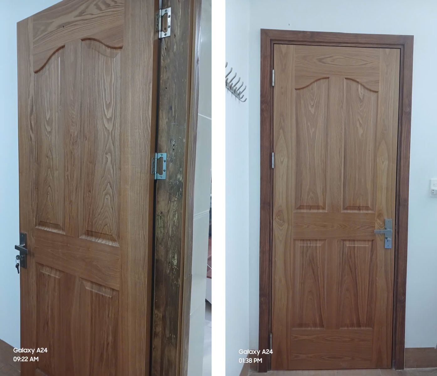 Khung cửa gỗ bị hư hỏng được thay bằng khung cửa nhựa giả gỗ Composite