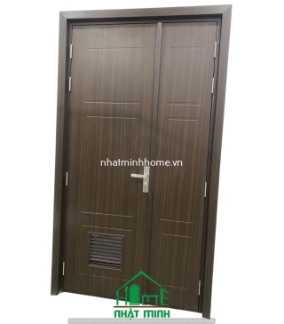 Cửa Nhựa Composite 2 Cánh Lệch (Mẹ Bồng Con) – Màu B10 Có Lá Sách