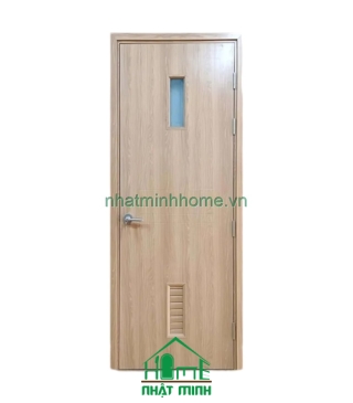 Cửa Nhựa Gỗ Composite Gắn Kính Giá Rẻ NM118