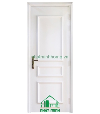 Cửa Nhựa Gỗ Composite Sơn Trắng Phào Chỉ Nổi Giá Rẻ NM104