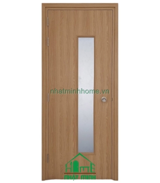 Cửa Nhựa Gỗ Composite Gắn Kính Giá Rẻ NM113