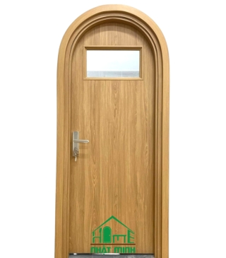 Cửa Vòm Nhựa Gỗ Composite Ô Kính 01