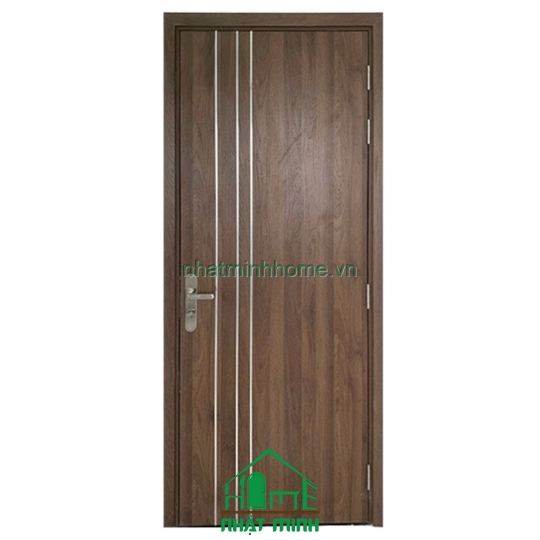 Cửa Gỗ MDF Melamine An Cường Viền 3 Sọc Chỉ Giá Rẻ NM23 