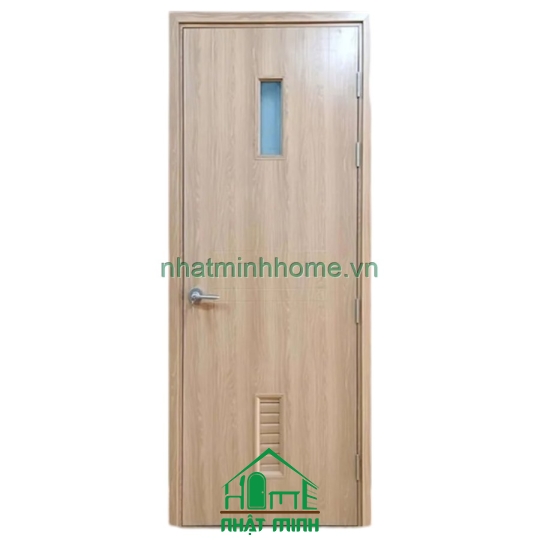 Cửa Nhựa Gỗ Composite Gắn Kính Giá Rẻ NM118