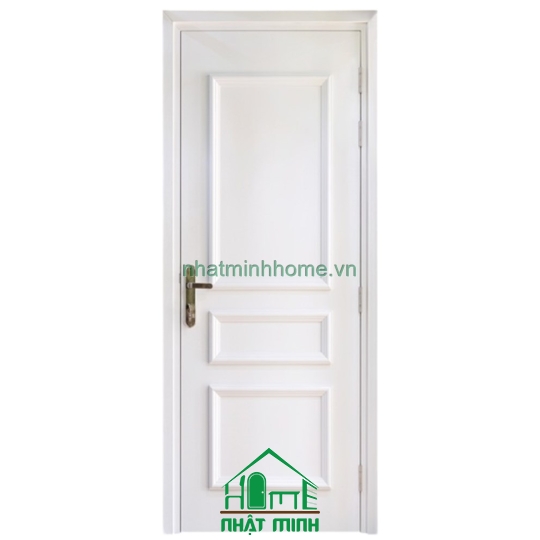 Cửa Nhựa Gỗ Composite Sơn Trắng Phào Chỉ Nổi Giá Rẻ NM104