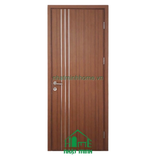 Cửa Nhựa Gỗ Composite Sungyu Cánh Phẳng Viền 3 Sọc Chỉ NM103