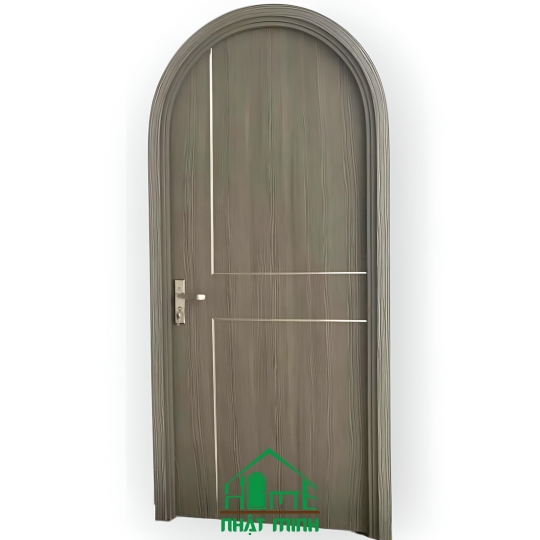 Cửa Vòm Nhựa Gỗ Composite Chỉ Nhôm NM07