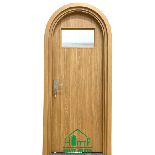 Cửa Vòm Nhựa Gỗ Composite Ô Kính 01
